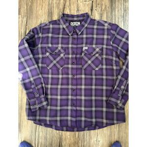 Dixxon Flannel Shirt Womens 2XL Purple Snap THE BRAXTON Cancer Sold Out